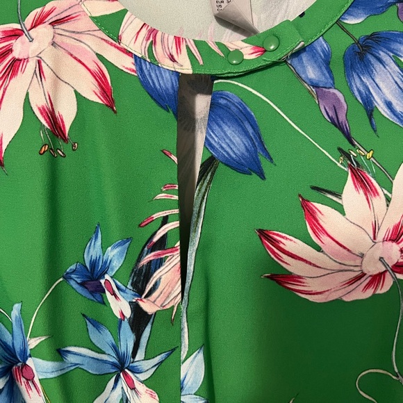 H&M Women’s Midi Green Floral Dress - Picture 4 of 5